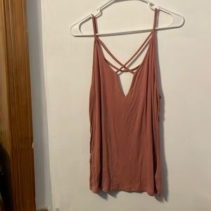 Large rose pink tank low cut